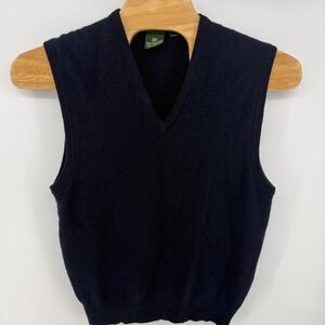 Nordstrom Mens V Neck Sweater Vest 100 Lambswool Dark Navy XL